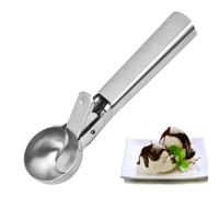 Cuillère à Glace,Cuillères à Glace Argentées 18,2 cm,Cuillère à Glace en Acier Inoxydable,Boule a Glace,Cuillères à Glace avec Déclencheur