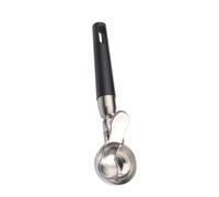 Cuillère à Glace en Acier Inoxydable, Ergonomique, Noire | Glace et Salade, Coupe les Textures Dures, Nettoyage Facile, Usage Sûr et Sain, Format Compact