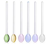 Cuillère à Glace en Verre, Lot de 6, Manche Long, Service Table Plusieurs styles