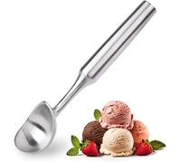 Cuillère à Glace Inox 18/8 Monobloc, Poignée Longue, Pelle à Glace Robuste pour Sorbet et Pâte à Cookies