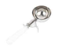 Cuillère à Glace Prise en Main Facile, en Acier Inoxydable pour Maison | Surface Lisse et Élégante, Usage Fruit et Dessert, Blanc, pour Restaurant et Service Quotidien