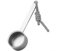 Cuillère à grains de café à long manche en aluminium pour expresso, moulu, thé, ustensile de cuisine léger avec cordon 15 cm, doré (argenté)