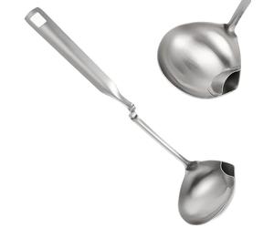 Cuillère à Huile Louche à Soupe en Acier Inoxydable | Cuillère à Soupe, Anti Chaleur, Passe au Lave Vaisselle, Design D'isolation, pour Bouillon et Pot