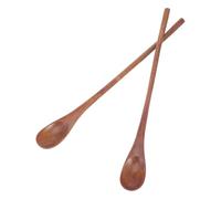 Cuillère à Mélanger 2 Pièces Bois Longue, Style Japonerie | Finition Soignée, Résistante à L’usure et Facile à Laver, pour Hôtel, Table Décorative, Service Salade