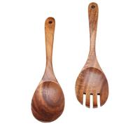Cuillère à Mélanger en Bois Marron pour Table et Café | Ustensile Réutilisable, Lavage au Lave-vaisselle, Nettoyage Facile, Résistance à L'usure, Prise Confortable