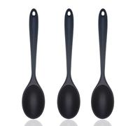 Cuillère À Mélanger En Silicone Antiadhésif 3 Pcs Cuillère Mélanger En Silicone Long Manche Cuillère De Mélange Cuisine Antiadhésive En Silicone Pour Mélanger Remuer Cuisson Et Servir 21x4.5cm(Noir)