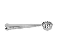 Cuillère à mesurer en acier inoxydable avec clip d'étanchéité pour café, thé, lait en poudre, matériau de qualité alimentaire, durable et réutilisable, 3,7 x 17 cm, 43 g