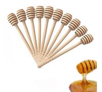 Cuillère à Miel Long en Bois Bio Honey Dipper Cuillère Bâton Pour de Miel Collecte de Confiture et la Distribution Portable (15cm) (50pcs)
