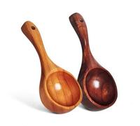 Cuillère À Riz À Long Manche, Ustensiles De Table Cuillère En Bois Filet Cuillère À Eau Rouge Cuillère À Riz De Style Japonais Outils De Cuisine Ménagers Rouge