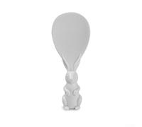 Cuillère à riz sans riz avec poignée en forme de lapin debout Motif antidérapant résistant à la chaleur Ustensile de cuisine pour servir le riz 18 x 7 cm - Paquet (Blanc)