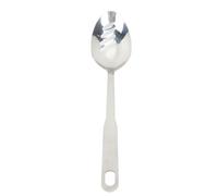 Cuillère à Service en Acier Inoxydable, Cuillère de Cuisine Professionnelle avec Trou de Suspension, Lavable au Lave - vaisselle, 33 cm, pour Buffet Hôtel et Restaurant (Poignée en acier fendue)