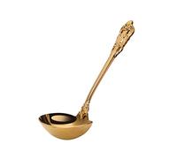 Cuillère à soupe en acier inoxydable - Longue - Pour boissons à la maison - Cuillère ronde - Légère et luxueuse - Pour hôtel, restaurant, public - Cuillère de service dorée pour les fêtes - Grande