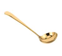 Cuillère à Soupe en Acier Inoxydable, Louche de Service Professionnelle | Construction sans Joint, Résistante à Chaleur L’usure, Facile Àver, Finition Dorée Élégante