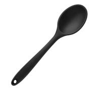Cuillère à Soupe en Silicone Noir pour Mélanger, Servir et Assaisonner | Ustensile Cuisine Élégant, Résistant à Chaleur, pour Prélever les Aliments, Usage Quotidien Cuisine