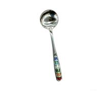 Cuillère à Souper Acier Émail Coloré 18.5cm Cuillère à Souper(Round) | Bowl poli , nettoyage pour facile, émail multicolore, 18.5cm, acier durable