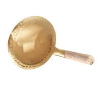 Cuillère à Tofu Cuisine Ronde, Cuivre et Bois, Résistante | Ustensile Monobloc, Prise en Main Confortable, Peu Fragile, pour Service Alimentaire, Or