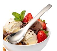 Cuillère à Yaourt Manche Longue en Acier Inoxydable Ergonomique Inflexible | Cuillères à espresso Pour cuisine pudding gâteau maison café camping fête service dessert et café