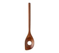 Cuillère ajourée en bois d'acacia massif, sans coin, marron | Cuillère d'angle en bois d'acacia massif avec fente pour forme de feuille, pelle de cuisine en bois sans casseroles et poêles