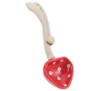 Cuillère Champignon Rouge en Céramique, Style Vintage, la Cuisine et | Bol et Cuillère Intégrés, Usage Polyvalent, Fiable au Quotidien, pour Soupe, Riz, Nouilles, Dessert