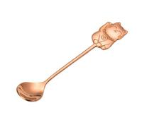 Cuillère,Cuillère à mélanger à café de dessin animé, chat porte bonheur mignon en acier inoxydable 304 cuillère à Dessert - Type 6