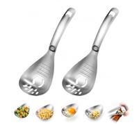 Cuillere Cuisine Ecumoire Cuisine Inox 5 En 1 Presse Ail Ouvre Bouteille，2 | Ustensiles Cuisine, Separateur Oeuf Jaune et Blanc, Presse Puree, Ecrase Ail, Gain de Place, Accessoire Camping