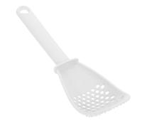Cuillère Cuisine Multifonction, Passoire à Presse-purée en PP Blanc | Multiholes, Bord Courbé sans Joint, Filtre L’excès D’huile, Poignée Sûre, Trou Suspendre Pratique