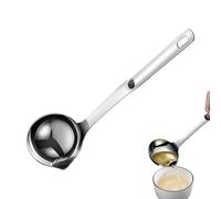 Cuillère de cuisine en acier inoxydable avec long manche et bec verseur, séparateur de sauce et bouillon pour la cuisine, idéal pour la maison, le dortoir d'étudiant, le café, la boulangerie