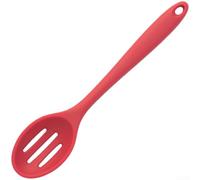 Cuillère de cuisine noire en silicone avec poignée ergonomique 20 cm | silicone, résistant à la chaleur jusqu'à haute température, fente pour l'évacuation, longueur 20 cm, option noire