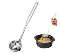 Cuillère de Filtre à Huile, Louche à Soupe Séparateur D'huile en Acier Inoxydable, Séparateur de Graisse Cuillère à écumoire Hot Pot pour la Maison, le Restaurant, le Pique-nique (Argenté)