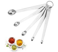 Cuillère Doseuse,5 PCS Cuillères Doseuses en Acier Inoxydable Ensemble de Petites Cuillères à Café et à Soupe Graduées Cuillère Doseuse Gramme Cuillère Mesure pour Épices Poudre