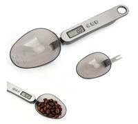 Cuillère Doseuse mesure 0,1g/500g deux 2 de tête de cuillère différentes face avant en acier inoxydable argenté cuillere doseuse Multifonctionnel plusieurs unités de mesure electronic spoon scale