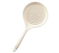 Cuillère écumoire en silicone pour la cuisine avec matériau résistant à la chaleur, grande écumoire et poignée ergonomique pour une meilleure performance de cuisine (blanc)
