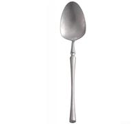Cuillère en acier inoxydable 304 poli rétro avec poignée ergonomique, bords lisses pour table de salle à manger occidentale, argent (B)