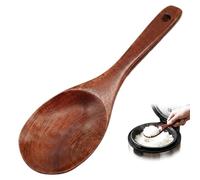Cuillère en Bois Naturel 22 cm, Cuillère de Cuisine Antiadhésive et Écologique, Ustensile de Service Durable pour Mélanger, Remuer et Servir, Idéal pour Riz, Salades et Plats