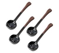 Cuillère En Céramique Faite À La Main Four Glaçure Long Manche Café Thé Remuant Poterie Vintage Petite Soupe Dessert Ménage Cuisine Table Ustensile 4 Pièces Ensemble