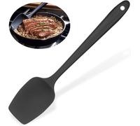 Cuillère en silicone ultra-résistante à la chaleur, conception ergonomique monobloc sans soudure, pour cuisiner, cuire au four et remuer, lavable au lave-vaisselle et facile à nettoyer (noire)