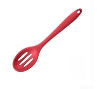Cuillère fendue en silicone avec motif rouge et noir, poignée ergonomique antidérapante, ustensile de cuisine pour égoutter les pâtes, les légumes, outil de cuisine résistant à la chaleur avec trou de