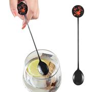Cuillère Halloween 16 cm Ustensile de Table en Métal pour Mélanger | Cuillères à Dessert Halloween Pour Bars Maison Fêtes et Décoration Tables d'Automne Cuisine Lait Dessert Sorcière