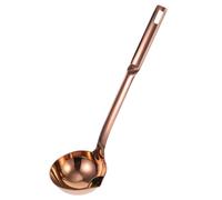 Cuillère Passoire Pratique en Acier Inoxydable pour Soupe et Huile | Grosse Louche Légère et Portable, Séparation Huile Eau, Finition Or, Ustensile la Cuisine pour Usage Quotidien
