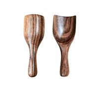 Cuillère Pelle Bois Ergonomique, Lot de 2 Pelles à Épices de Cuisine Forme Courbée, Petite Pelle à Farine Café, pour Aliments Secs, Céréales et Rangement, Aliments pour Animaux, Fruits Secs