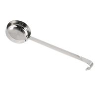 Cuillère Plate en Acier Inoxydable pour Sauce à Pizza, Manche Long | Louche Profonde Crochet Intégré, Dosage Rapide et Répartition Uniforme, pour Cuisiniers, Soupes et Pâtes à Crêpes