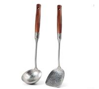 Cuillère Soupe pour titane 99.9% Manche pour bois pour premium | pour titane pur 99.9%, sain métaux lourds, palissandre confortable, tête lisse protectrice