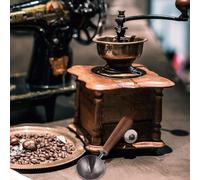 Cuillères à café rétro Unyqoos® en acier inoxydable avec manche en noyer noir – 10 cuillères doseuses pour le café et le thé, couleur noire