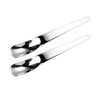 Cuillères À Glace 2 pièces acier inoxydable manche long scoop robuste | Cuillère À Dessert Long Manche Pour Café Cuisine Aliments Boulangers Baristas Glaces Flottantes Préparation Maison Sucre Thé