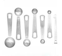 Cuillères à Mesurer Acier 9pcs avec Échelle Double Cuillères(7+) | Acier inoxydable 18/8, échelle double ml et tsp, 9 tailles précises, pour bord poli sûr, lavable lave-vaisselle