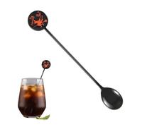 Cuillères à Sucre Halloween c. à café de service avec long manche en métal | Cuillère à Café en Acier Inoxydable Pour Bars Maison Fêtes et Décoration Tables d'Automne Cuisine Lait D Sorcière