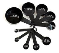 Cuillères Doseuses - 10 cuillères doseuses noires en plastique, pour mesurer poids aliments - 10 pièces - Noir Étiquette