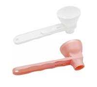 Cuillères doseuses de dosage curseur avec entonnoir de poudre | Lot de 2 (blanc + rose), épices, poudre et protéines, idéal pour la cuisine, la salle de sport et les voyages