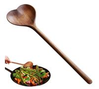 Cuillères en bois en forme de cœur avec manche de 25, 4 cm long, cuillère à sel bain style japonais et cuillère service cuisine pour la cuisine, le mélange, le miel, le café, le th