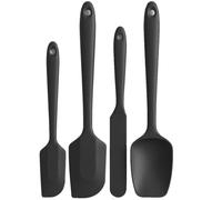 Cuillères en Silicone Cuisine 4 Pièces, Ustensiles de Cuisine en Silicone pour Mélanger, Remuer et Étaler, Spatules et Cuillères de Pâtisserie Monobloc pour Pâte, Crème, Sauce et Préparation Alimentai